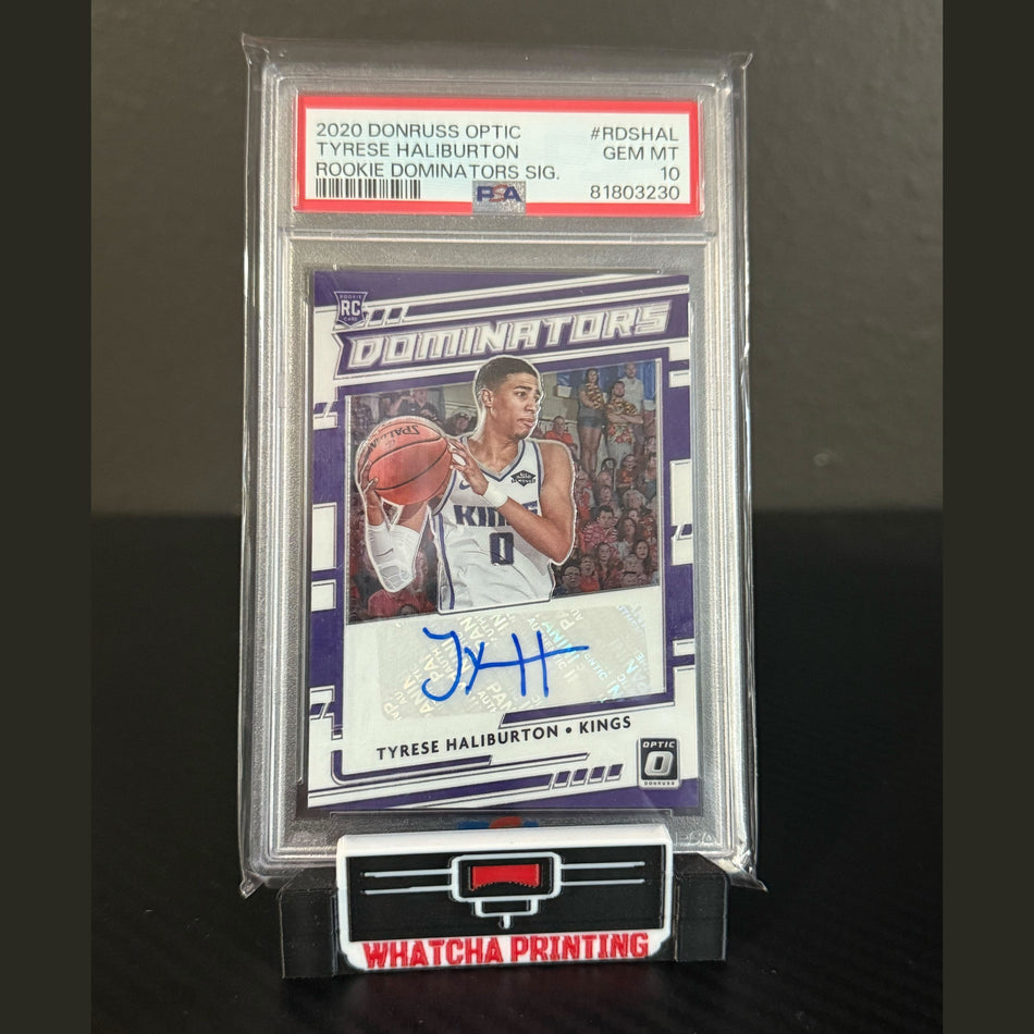 2020-21 Donruss Optic Tyrese Haliburton Rookie Dominators RC Auto #65/99 PSA 10