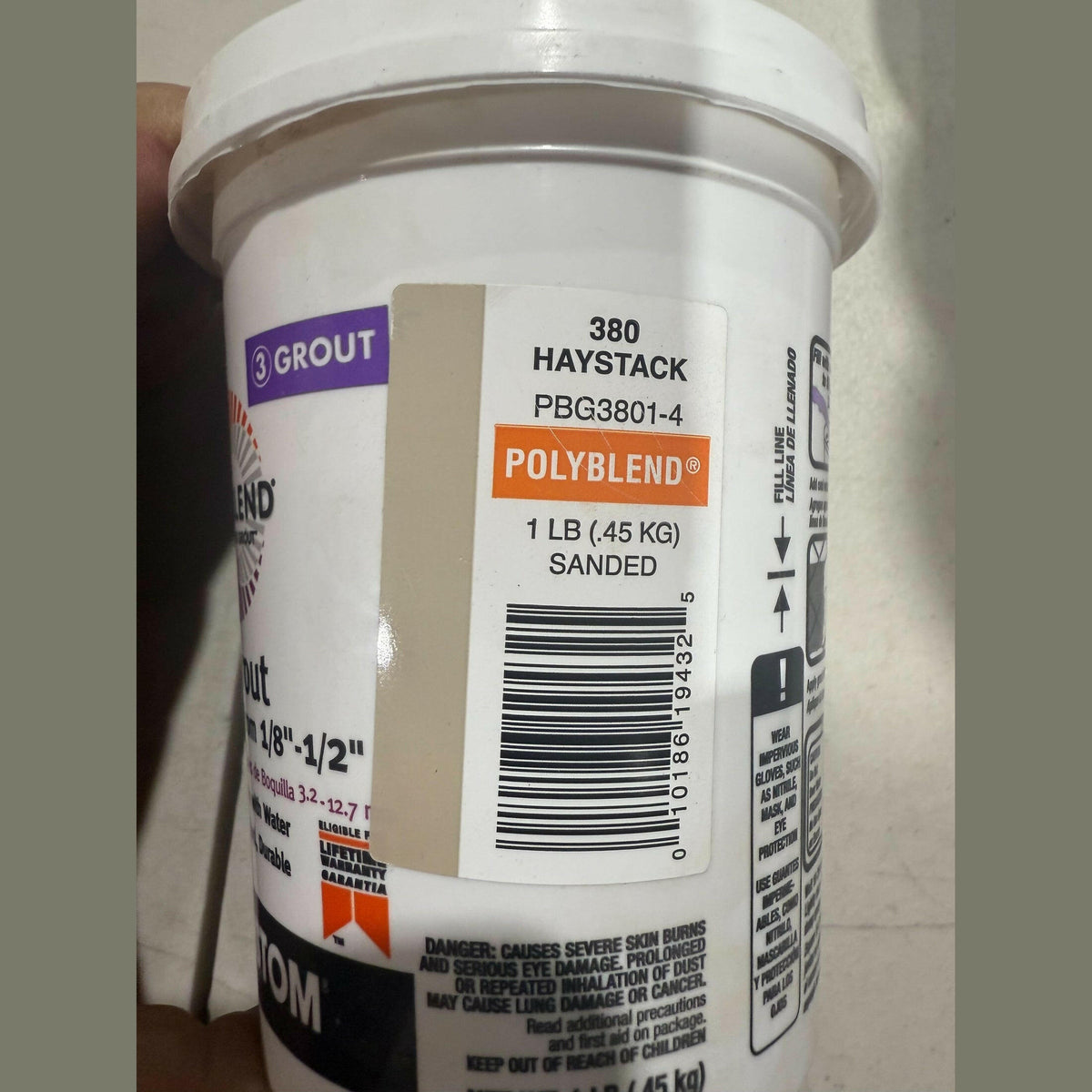 NEW Custom Building Products Polyblend #380 Haystack 1 Lb. Sanded Grout.