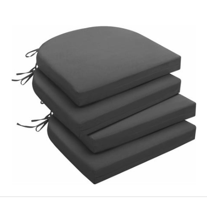 NEW UNIKOME Outdoor Patio Chair Cushions Pack of 4 Water Resistant Patio Decor Chair Seat Cushions Ties Sponge Filling Round Corner Seat Cushions.