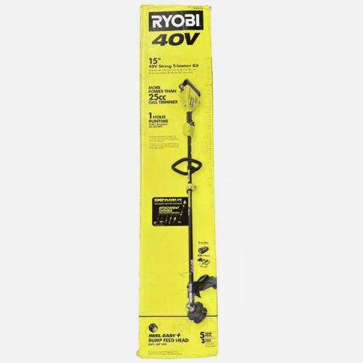 Ryobi 40V 15" RY40ST01K Cordless Battery String Trimmer - TOOL ONLY USED.