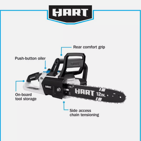 You Pick Condition HART HGCS021 12" Cordless Chain Saw New, Open Box, Used, Parts.