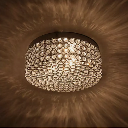 Merra 12 in. 2-Light Chrome Crystal Flush Mount NEW LOT 3756.