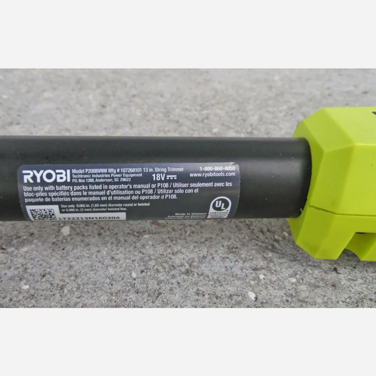 Ryobi P2008VNM Cordless String Trimmer / Edger Tool Handle Only USED LOT 2244.