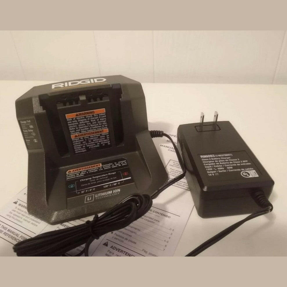 RIDGID R86093 18 Volt 18V lithium Ion Compact Battery Charger OB LOT 2309.