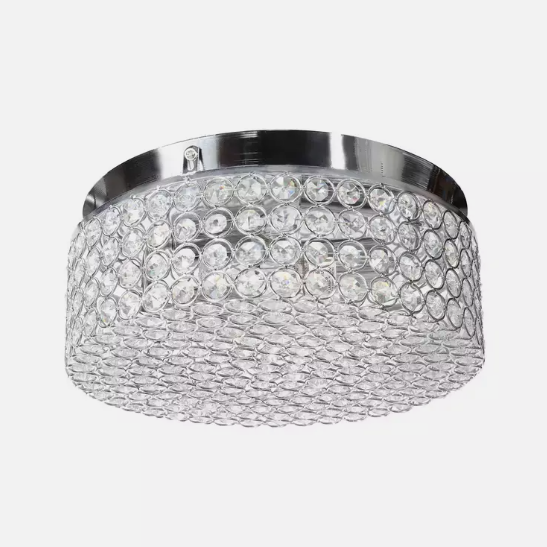 Merra 12 in. 2-Light Chrome Crystal Flush Mount NEW LOT 3756.