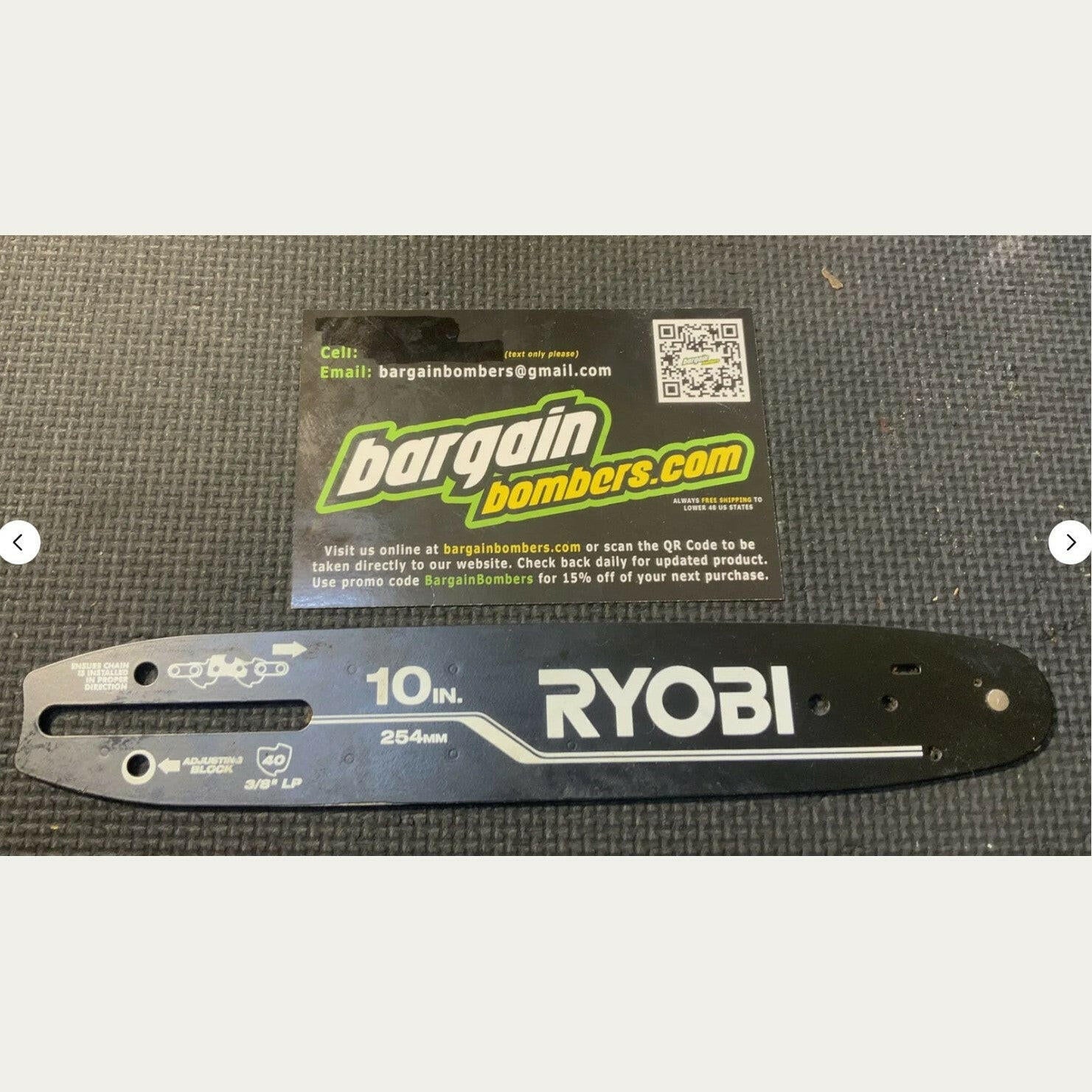 OB Ryobi Chainsaw P546 Bar ONLY 10 inch BAR OEM original 316668001  LOT 2266.