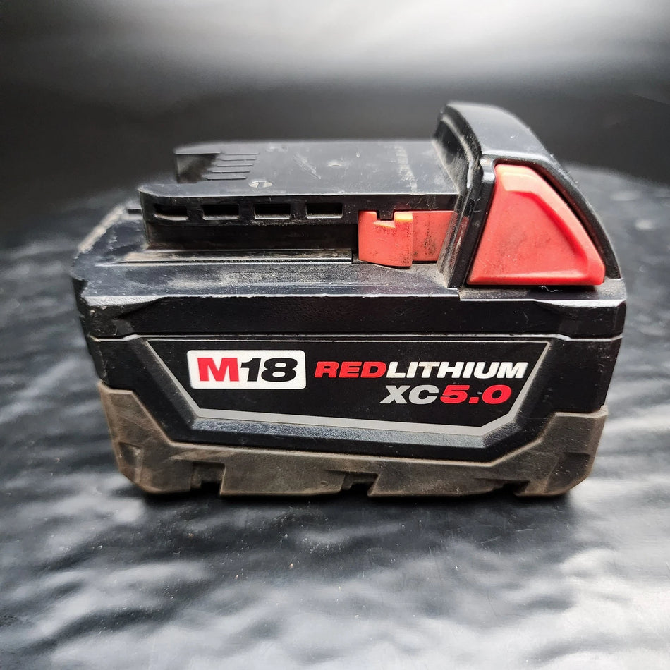Genuine Milwaukee 48-11-1850 XC 5.0Ah M18 18V Battery Power Tool Replacement USED.