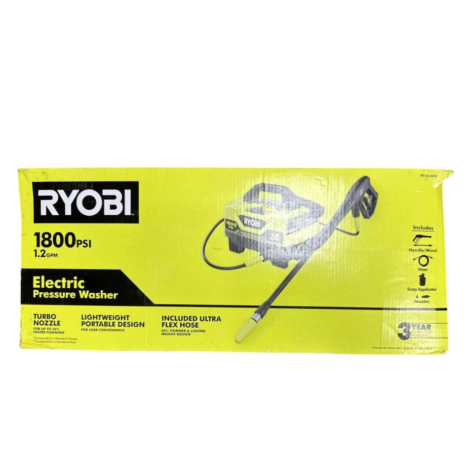 RYOBI 1800 PSI 1.2 GPM Cold Water Electric Pressure Washer - RY141802-FOR PARTS