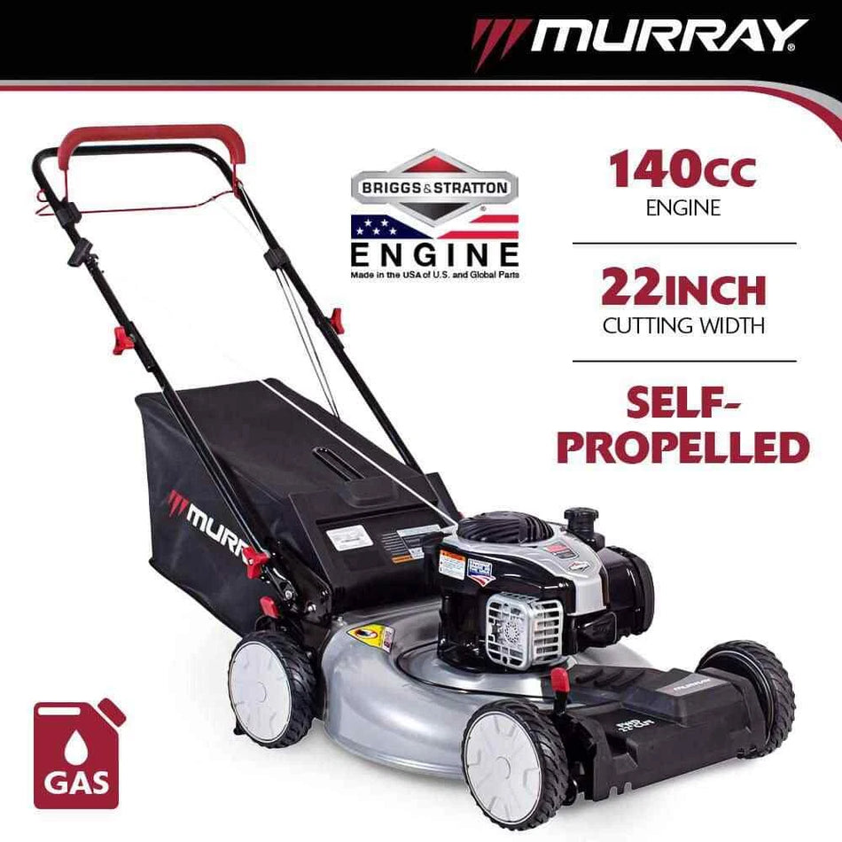 PICK UP / YARD Murray 22 in. 140cc Briggs & Stratton Self-Propelled Lawn Mower w/ FWD & Bagger OPEN BOX