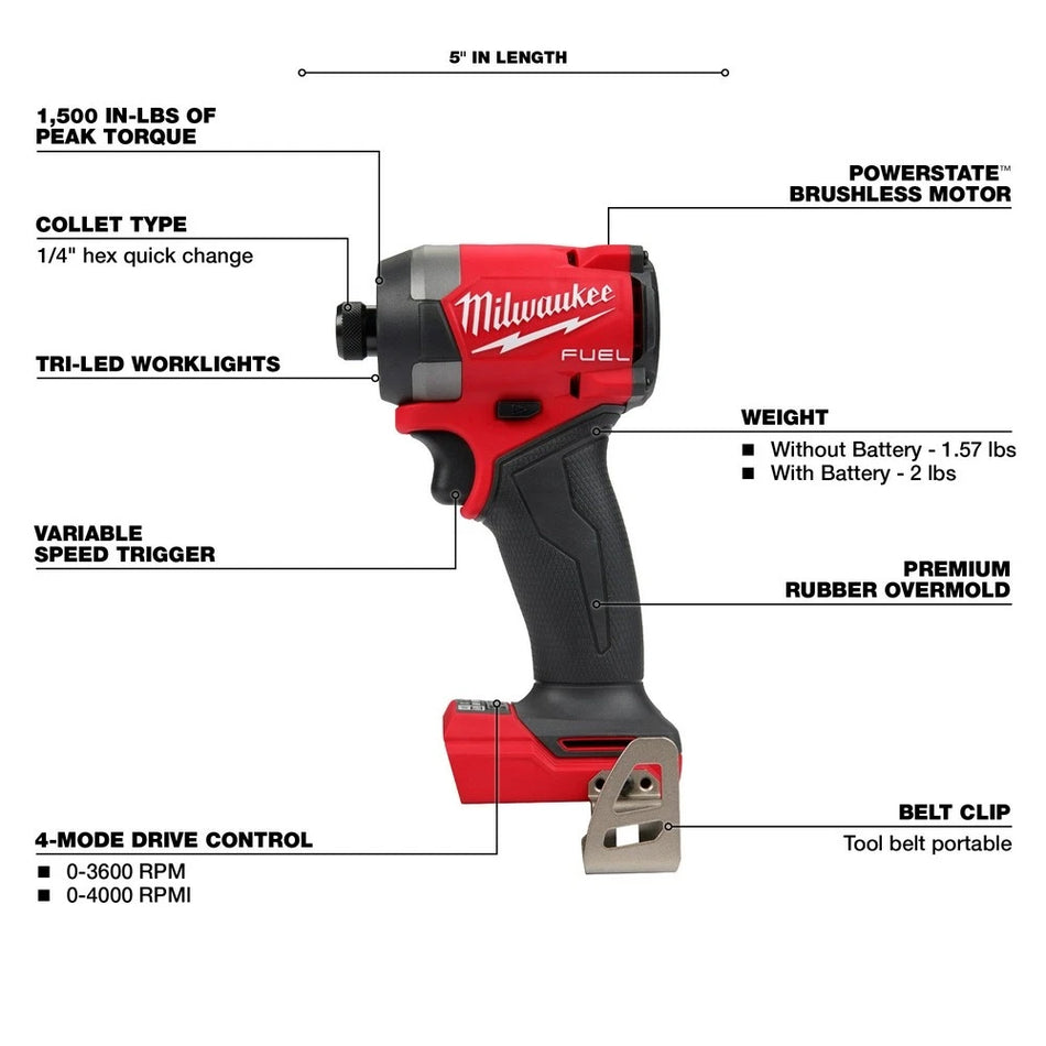 USED Milwaukee 2953-20 M18 FUEL 1/4" Hex Impact Driver TOOL ONLY