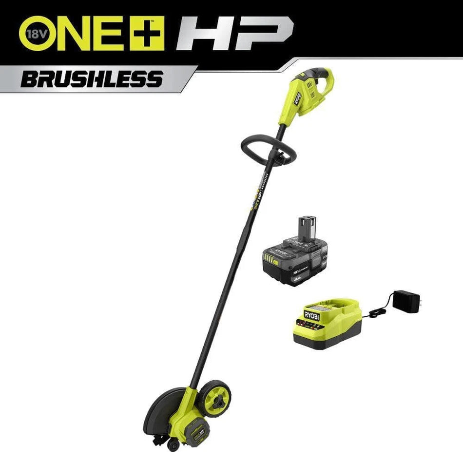 RYOBI ONE+ HP 18V Brushless Edger with 4.0 Ah Battery and Charger NEW