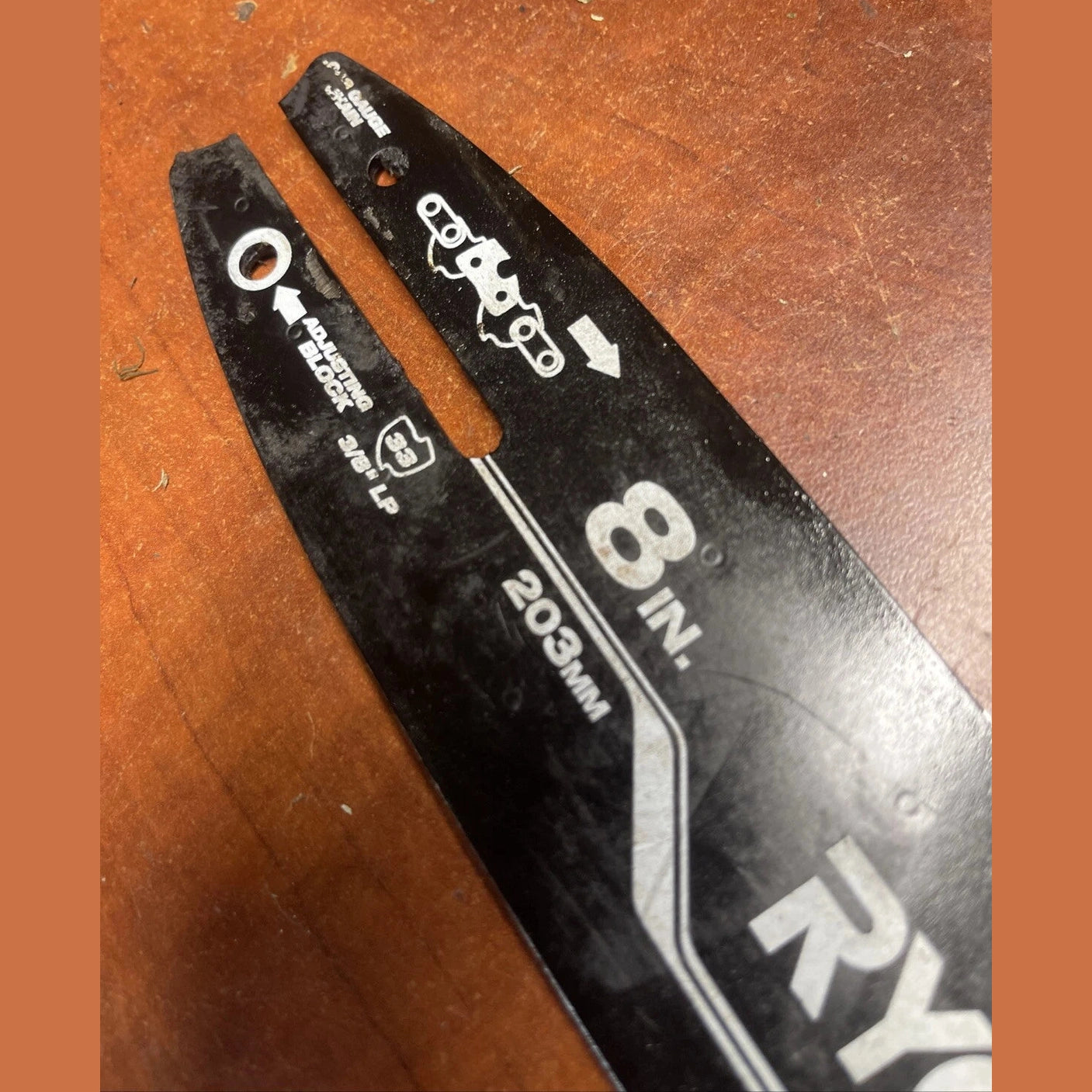 Used Genuine Parts 8” Guide Bar Assembly For Ryobi P4360 Cordless 18V 8” Pole Saw