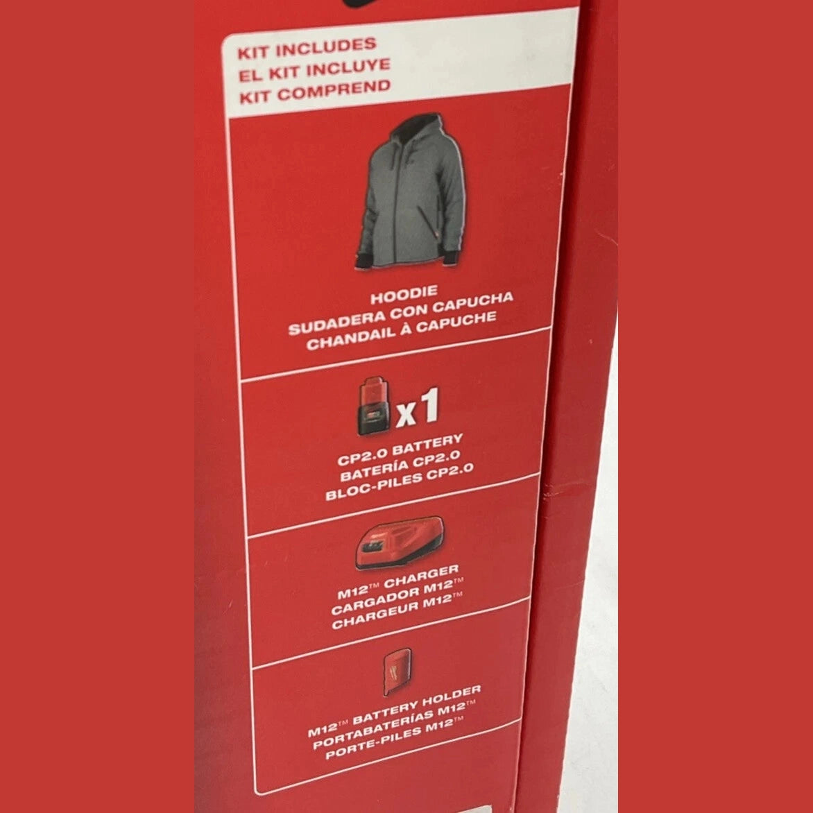NEW Milwaukee 306G-21L M12 12V Durable Carbon Fiber Heated Gray Hoodie Kit - Large