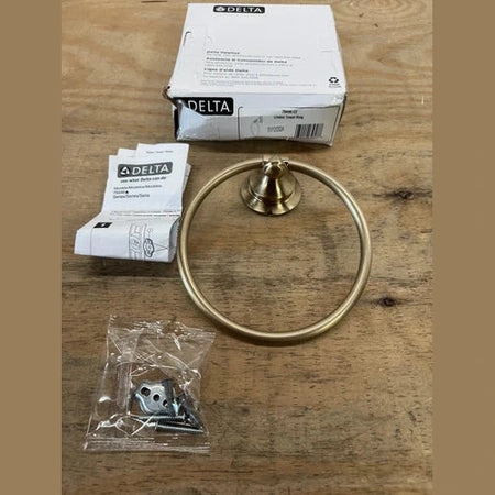 NEW Delta 79446-CZ Ashlyn 6-3/8" Wall Mounted Towel Ring, Champagne Bronze.