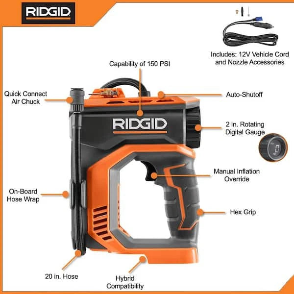 Ridgid R87044 Digital Inflator USED.